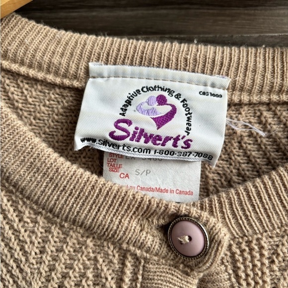 Silverts Vintage Style Beige Cardigan Small - Picture 4 of 7